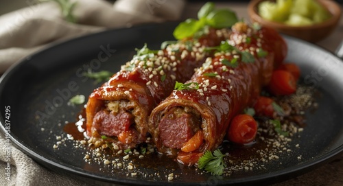 Baked beef roulades filled ...