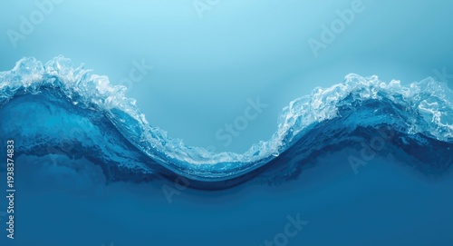 Blue sea wave forming a cur...