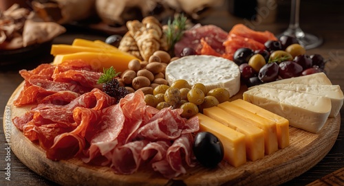 A gourmet charcuterie board...