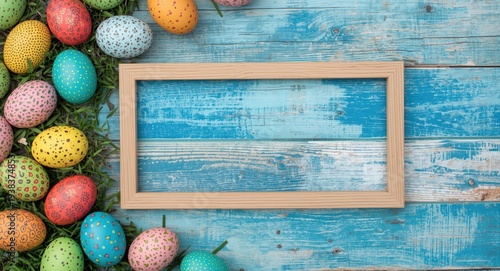 Easter eggs in various colo...