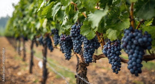 Clusters of grapes growing ...