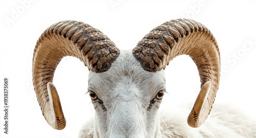 detailed view of ram horns ...
