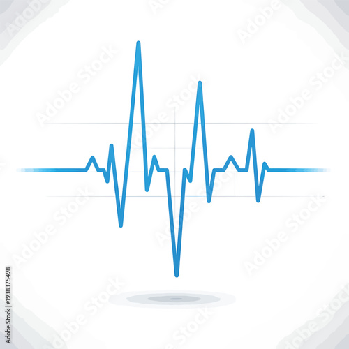 Blue ECG Heartbeat Line on White Background