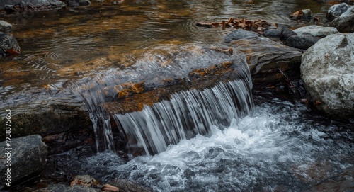 Clear winter water running ...