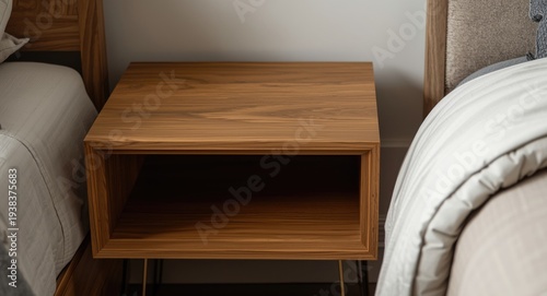 Close-up view of a bedroom ...