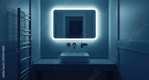 Contemporary light blue bat...