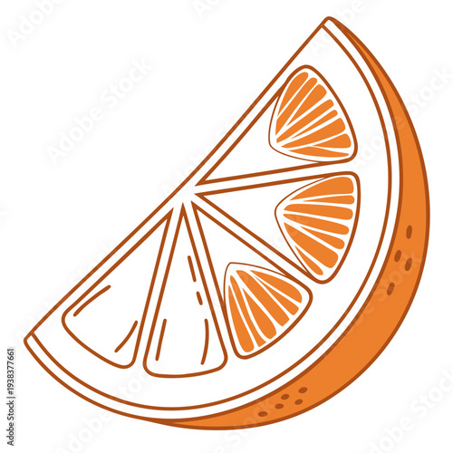 A vibrant and juicy orange slice with a fresh and healthy appearance. Vector