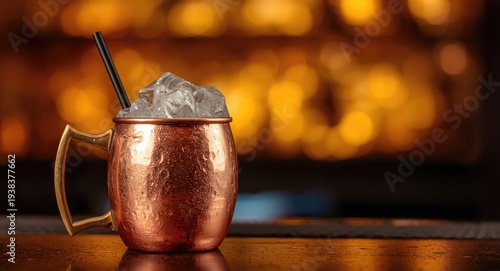 Chilled mule drink with cru...