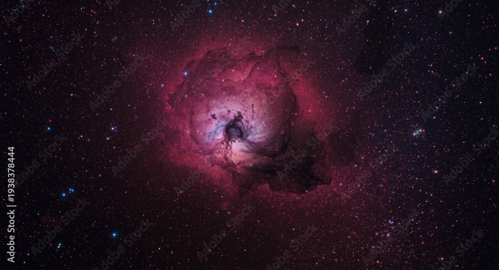 Fototapeta premium Color rich depiction of a nebula in space for research and educational use