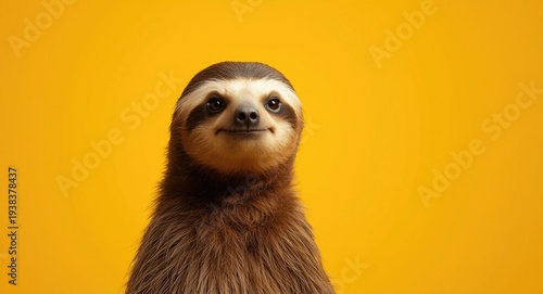 A charming young sloth upri...