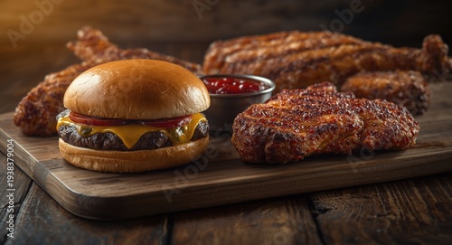Hearty selection of meat di...