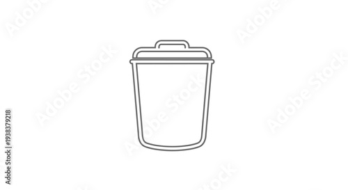 Simple Line Drawing of Plastic Container.