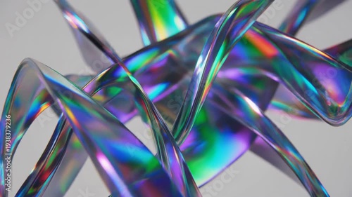 Abstract Iridescent Shapes A Colorful and Dynamic Visual Display.