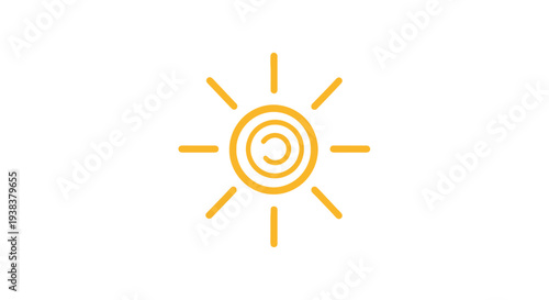 Simple Yellow Sun Icon Graphic Design.