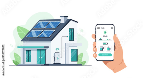 Smart Home App on Mobile Phone.