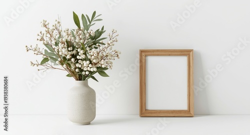 Snowberry bouquet in vase a...