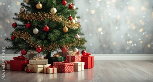 Christmas tree trimmed with...