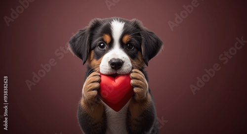 Affectionate puppy displayi...