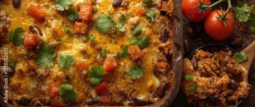 Cheese topped taco casserol...