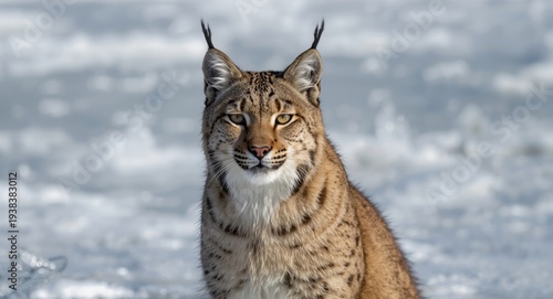Closeup view of a bobcat pe...