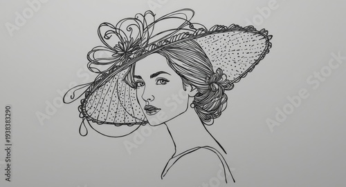 Creative contour line portr...