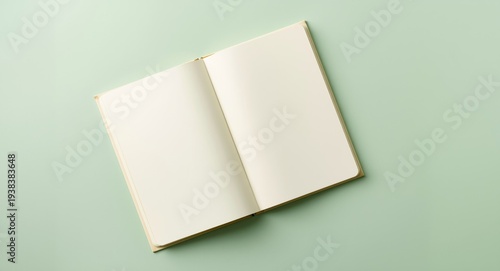 Blank notebook lying open o...