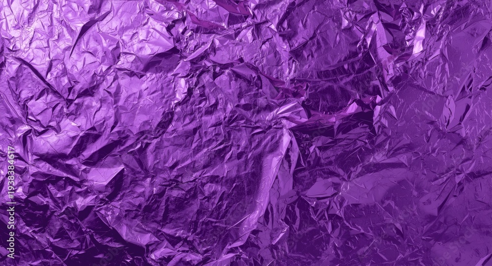 Obraz premium Abstract copy space with purple metallic crumpled aluminum texture and rough surface