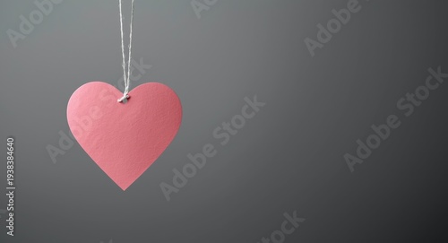 Heart shaped pink paper mem...