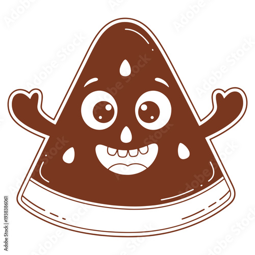 Happy Chocolate Cone Illustration Delicious Treat Fun Food Design