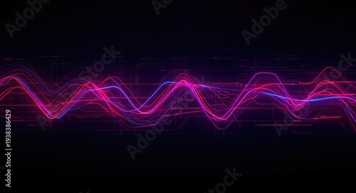 Dynamic neon light lines wi...