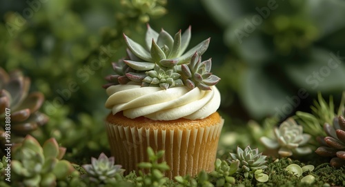 Cupcake adorned with fresh ...
