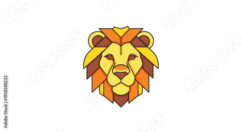 Stylized Lion Head Illustration with Vibrant Colors.