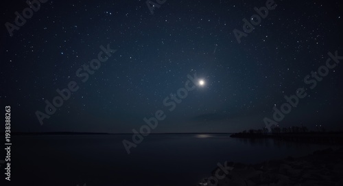 A calm moonlit night with s...