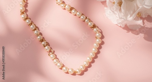 Elegant pearl chain necklac...
