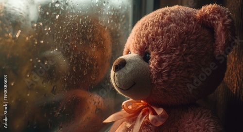 Close up of a forlorn pink ...