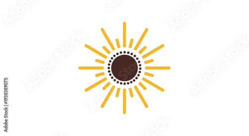 Sun Symbol Yellow Rays Icon.