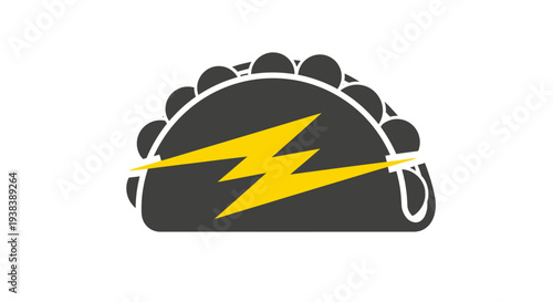 Taco with yellow lightning bolt graphic.