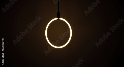 A glowing hanging loop lit ...