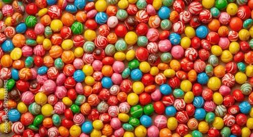 Assorted vibrant round cand...