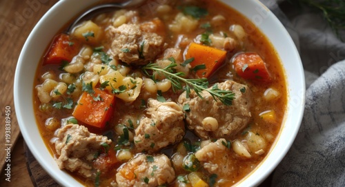 Comforting chicken barley s...