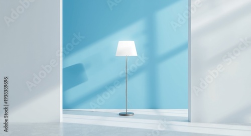 Bright blue wall background...