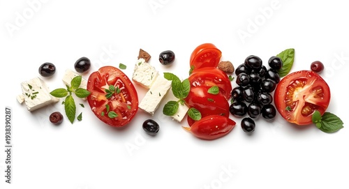 Bright fresh Greek salad in...