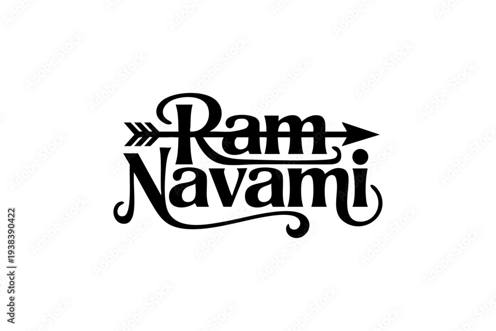 Fototapeta premium Creative Ram Navami Typography Vector