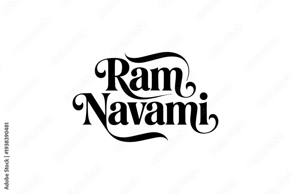 Fototapeta premium Creative Ram Navami Typography Vector