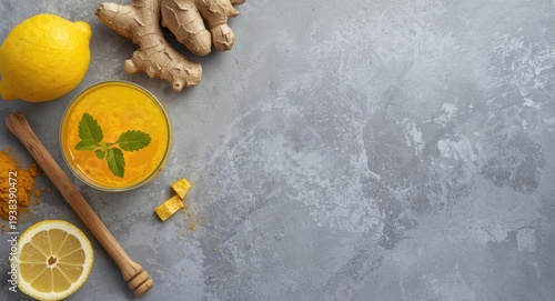 Bright turmeric ginger lemo...