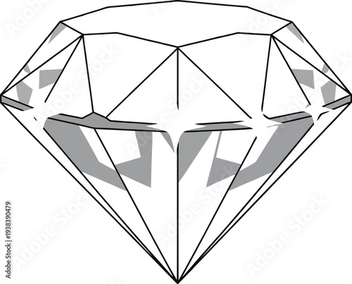Brightly faceted brilliant cut gemstone illustration symbolizing luxury wealth luxury and sparkling quality