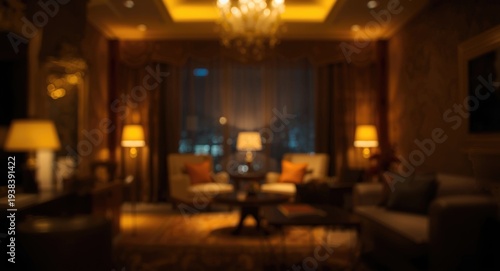 Elegant hotel suite with wa...