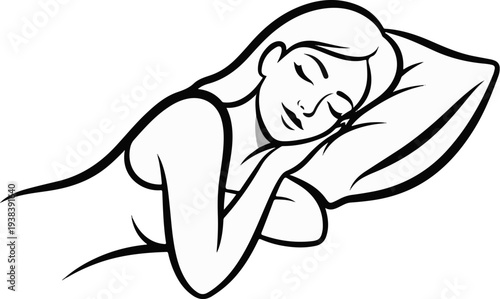 Person sleeping peacefully on a pillow with eyes closed