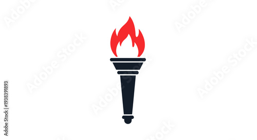 Torch with flame icon illustration design.