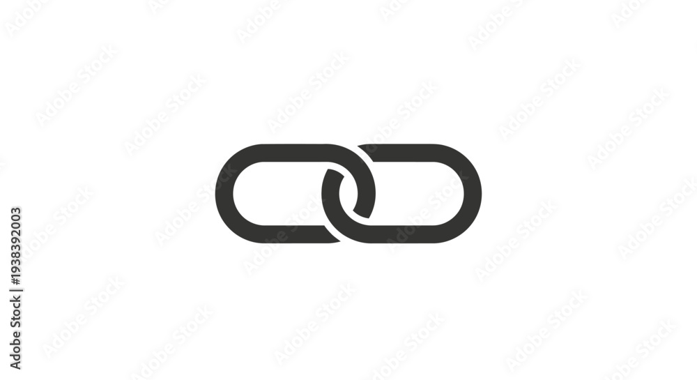 Obraz premium Two Interconnected Black Chain Links.